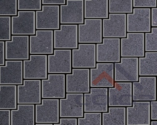 Тротуарная плитка Калипсо суперчерный частичный прокрас на сером цементе 200x200x60мм Фабрика Готика