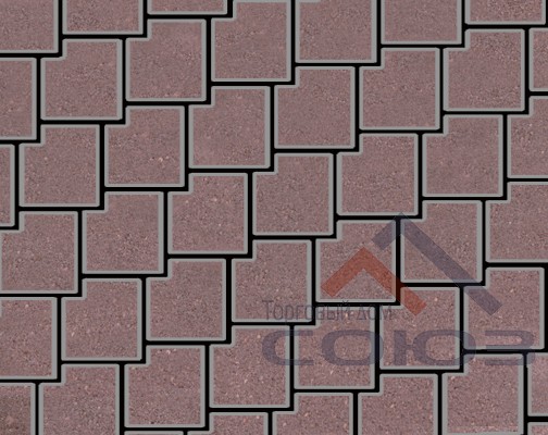 Тротуарная плитка Калипсо темно-коричневый частичный прокрас на сером цементе 200x200x60мм Фабрика Готика