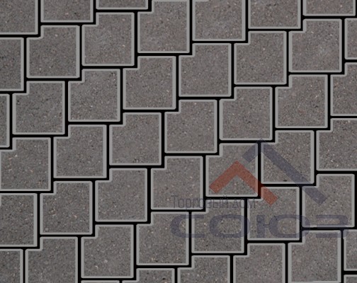 Тротуарная плитка Калипсо темно-серый частичный прокрас на сером цементе 200x200x60мм Фабрика Готика