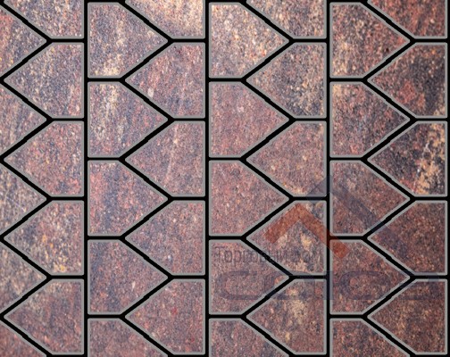 Тротуарная плитка Шапка Епископа Natur Марс ч/п 280x200x100x60мм Фабрика Готика