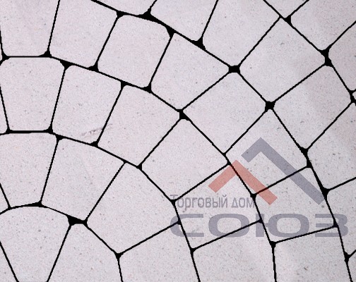 Тротуарная плитка Веер кристалл ч/п б/ц 146x118x60 109x118x60 88x118x60мм Фабрика Готика