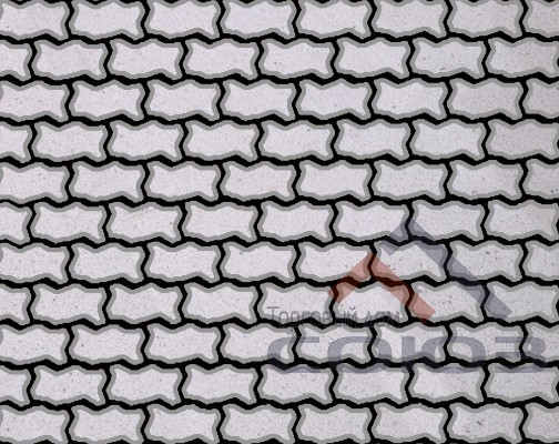 Тротуарная плитка Зигзаг/Волна кристалл ч/п б/ц 225x112,5x60мм Фабрика Готика