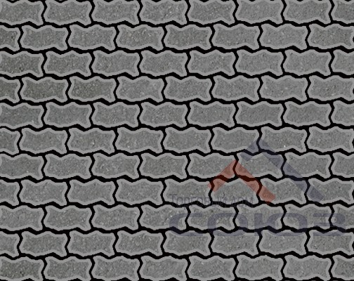 Тротуарная плитка Зигзаг/Волна серый полный прокрас на сером цементе 225x112,5x60мм Фабрика Готика