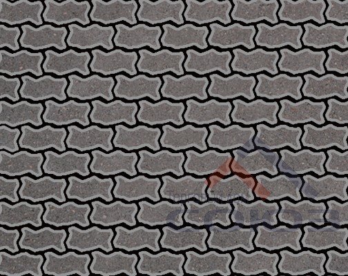 Тротуарная плитка Зигзаг/Волна темно-серый ч/п с/ц 225x112,5x60мм Фабрика Готика