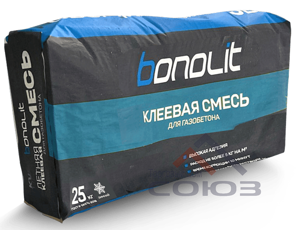 Клей для газобетона Bonolit 25кг зимний Клей для газобетона Bonolit 25кг зимний